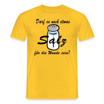 Darf es noch etwas Salz für die Wunde sein? - Männer T-Shirt - Gelb - Vorne - AI Model Male 178 dark (178cm)