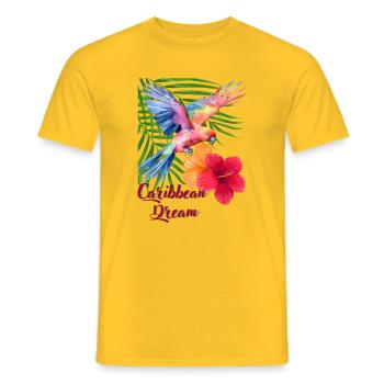 Carribean Dream - Men's T-Shirt - yellow - Front - AI Model Male 178 dark (178cm)