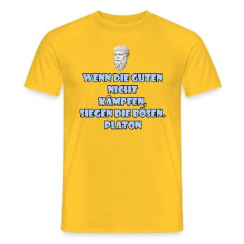 Philosophy about victory and fight - Men's T-Shirt - yellow - Front - AI Model Male 178 dark (178cm)