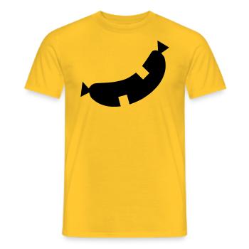 Glückliche Wurst - Männer T-Shirt - Gelb - Vorne - AI Model Male 178 dark (178cm)