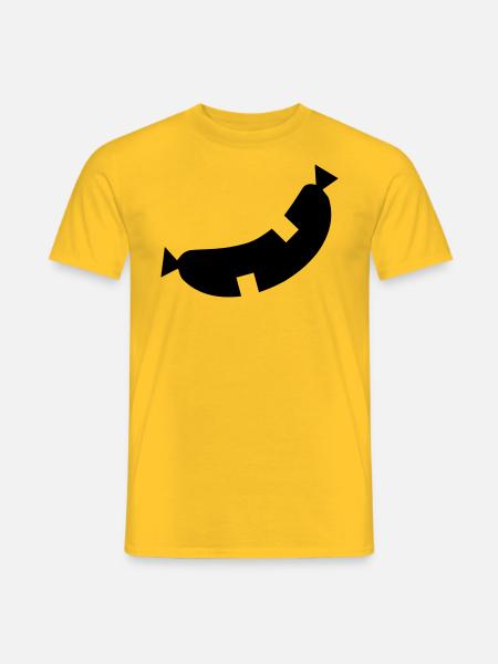 Glückliche Wurst - Männer T-Shirt - Gelb