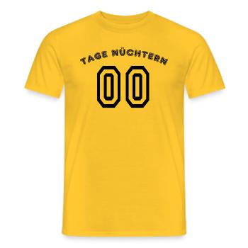 Tage nüchtern - Männer T-Shirt - Gelb - Vorne - AI Model Male 178 dark (178cm)