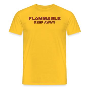 Inflammable Tenir à l’écart - T-shirt homme - jaune - Devant - AI Model Male 178 dark (178cm)
