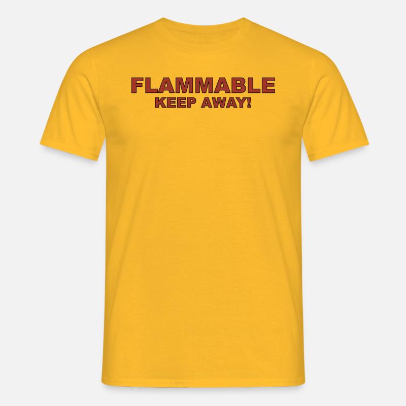 Flammable Keep Away - Männer T-Shirt - Gelb