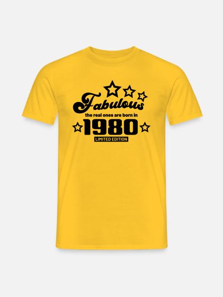 fabulous the real ones are born in 1980 - Men's T-Shirt - yellow