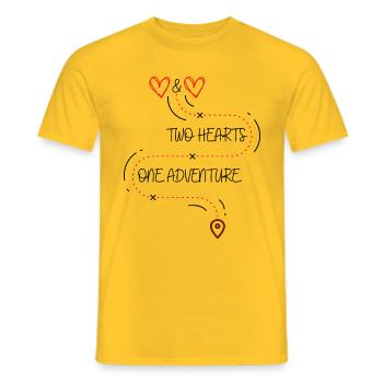 Zwei Herzen, eine Reise – Unendlich vereint - Männer T-Shirt - Gelb - Vorne - AI Model Male 178 dark (178cm)