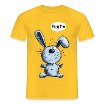 Hug Me Bunny - T-shirt homme - jaune - Devant - AI Model Male 178 dark (178cm)