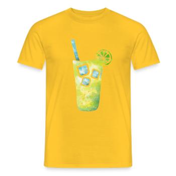 kühles Getränke mit Zitrone - Männer T-Shirt - Gelb - Vorne - AI Model Male 178 dark (178cm)