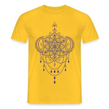 Spirituality Sacred Geometry Lotus Flower Zen - Men's T-Shirt - yellow - Front - AI Model Male 178 dark (178cm)
