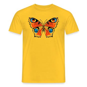 PFAUENAUGE - Männer T-Shirt - Gelb - Vorne - AI Model Male 178 dark (178cm)