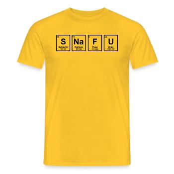 snafu - Männer T-Shirt - Gelb - Vorne - AI Model Male 178 dark (178cm)