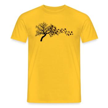 Autumn leaves arbre vent - T-shirt homme - jaune - Devant - AI Model Male 178 dark (178cm)