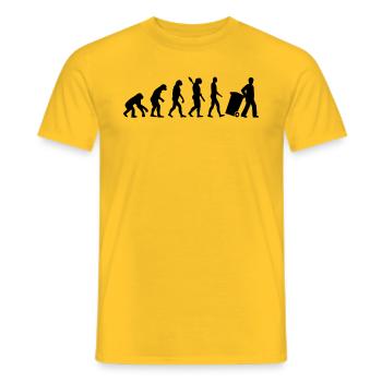 Evolution garbage man - Men's T-Shirt - yellow - Front - AI Model Male 178 dark (178cm)