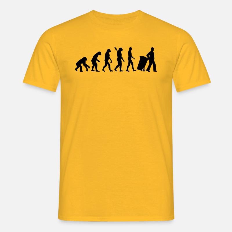 Evolution garbage man - Men's T-Shirt - yellow
