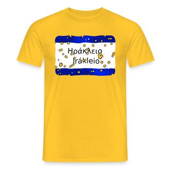 irakleio - Männer T-Shirt - Gelb - Vorne - AI Model Male 178 dark (178cm)