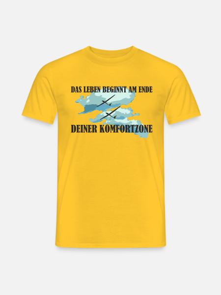 Segelflieger Komfortzone - Männer T-Shirt - Gelb