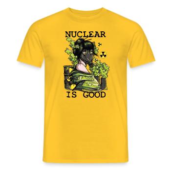 Fille radioactive nucléaire - T-shirt homme - jaune - Devant - AI Model Male 178 dark (178cm)