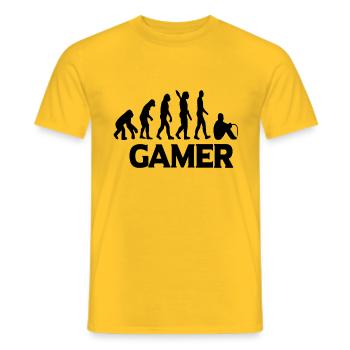 Gamer Gaming Evolution Gaming Gamer Gamer - Männer T-Shirt - Gelb - Vorne - AI Model Male 178 dark (178cm)