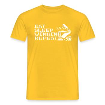 Biker Motorrad Goldwing Spruch für Bikertreff - Men's T-Shirt - yellow - Front - AI Model Male 178 dark (178cm)