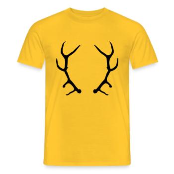 Geweih - Männer T-Shirt - Gelb - Vorne - AI Model Male 178 dark (178cm)