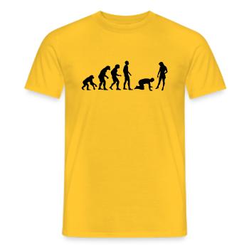 Evolution man - Men's T-Shirt - yellow - Front - AI Model Male 178 dark (178cm)