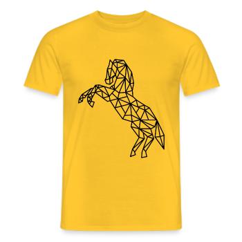 Horse Geometric Line - Men's T-Shirt - yellow - Front - AI Model Male 178 dark (178cm)