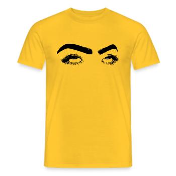 rolling eyes - Männer T-Shirt - Gelb - Vorne - AI Model Male 178 dark (178cm)