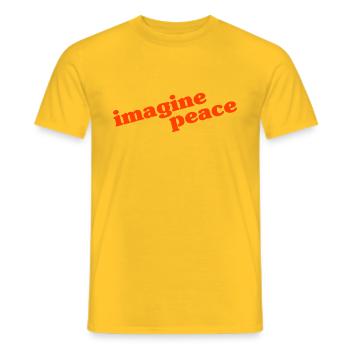 imaginez la paix - T-shirt homme - jaune - Devant - AI Model Male 178 dark (178cm)
