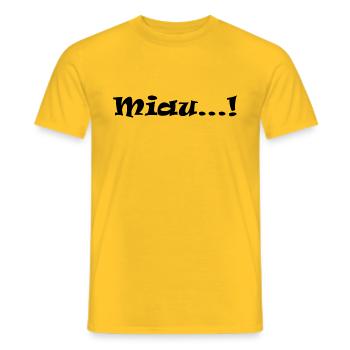 miau Katzen Haustier Mieze - Männer T-Shirt - Gelb - Vorne - AI Model Male 178 dark (178cm)
