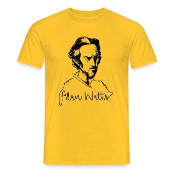Alan Watts Philosophie Buddhismus Erleuchtung - Männer T-Shirt - Gelb - Vorne - AI Model Male 178 dark (178cm)
