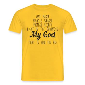 Weg Fabrikat - Männer T-Shirt - Gelb - Vorne - AI Model Male 178 dark (178cm)