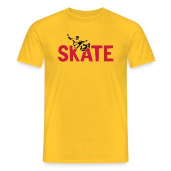 T-shirt Skate pour Homme - T-shirt homme - jaune - Devant - AI Model Male 178 dark (178cm)