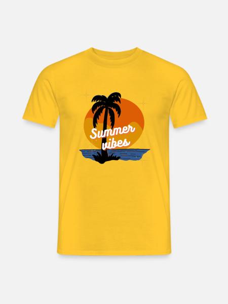 Summer Vibes Sommerlich Palme - Männer T-Shirt - Gelb