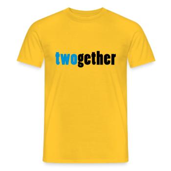 twogether zusammen zwillinge - Männer T-Shirt - Gelb - Vorne - AI Model Male 178 dark (178cm)