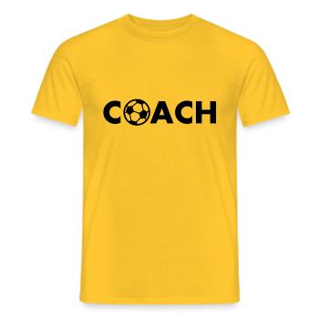 coach fussball - Männer T-Shirt - Gelb - Vorne - AI Model Male 178 dark (178cm)