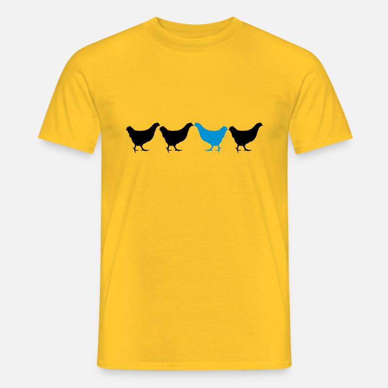 Be Different Huhn - Männer T-Shirt - Gelb
