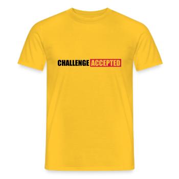 Challenge Accepted Text Design - Men's T-Shirt - yellow - Front - AI Model Male 178 dark (178cm)