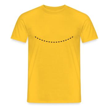 Dashed Curved Line - Men's T-Shirt - yellow - Front - AI Model Male 178 dark (178cm)