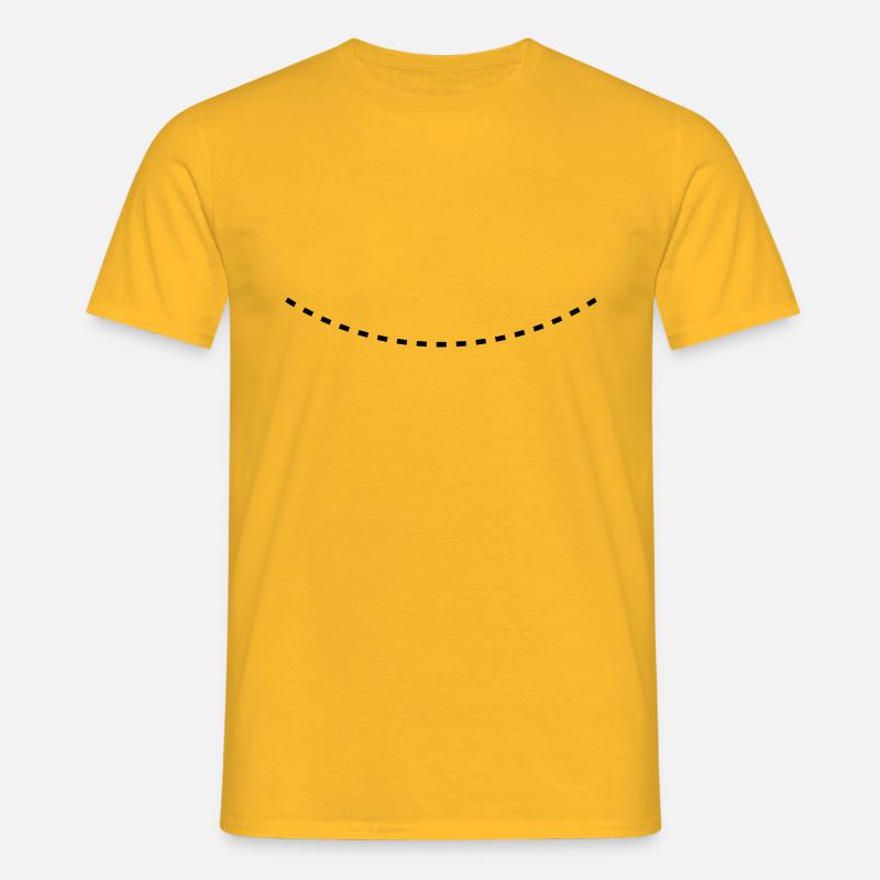 Dashed Curved Line - Männer T-Shirt - Gelb