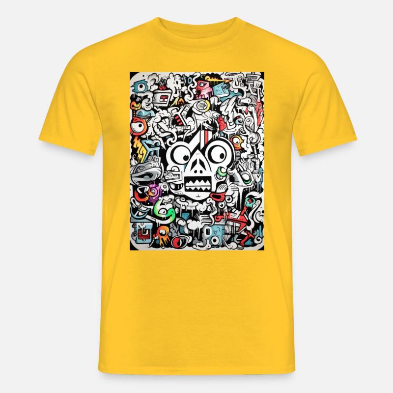 Graffiti Inspirationen:Gnu Abstract Graffiti - Männer T-Shirt - Gelb