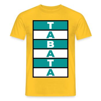Tabata Training HIIT Fitness - Männer T-Shirt - Gelb - Vorne - AI Model Male 178 dark (178cm)