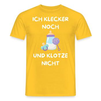 Kinder - Ich Klecker noch und Klotze nicht Baby Sp - Männer T-Shirt - Gelb - Vorne - AI Model Male 178 dark (178cm)