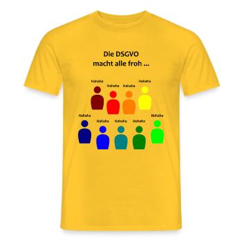 GDPR all glad privacy entrepreneur lawyer - Men's T-Shirt - yellow - Front - AI Model Male 178 dark (178cm)