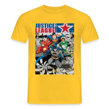 Justice League Strip Cover - Männer T-Shirt - Gelb - Vorne - AI Model Male 178 dark (178cm)