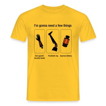 Rocket-Zitat Wenige Dinge Wächter - Männer T-Shirt - Gelb - Vorne - AI Model Male 178 dark (178cm)