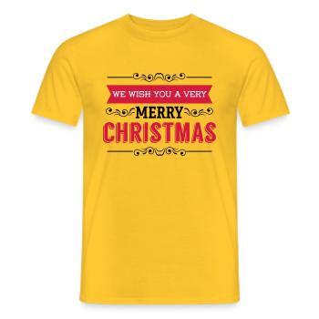 Frohe Weihnachten Weihnachtsgeschenk Santa xmas - Männer T-Shirt - Gelb - Vorne - AI Model Male 178 dark (178cm)