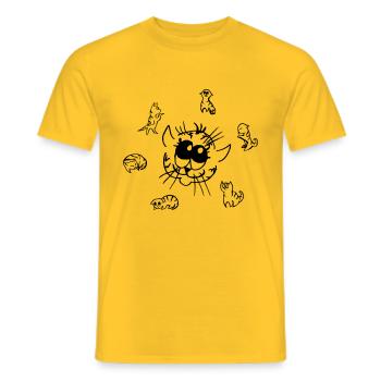 Sun from incredibly cute cats - Men's T-Shirt - yellow - Front - AI Model Male 178 dark (178cm)
