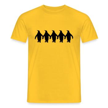 Pinguine Kette Hände Halten Muster Lustig - Männer T-Shirt - Gelb - Vorne - AI Model Male 178 dark (178cm)