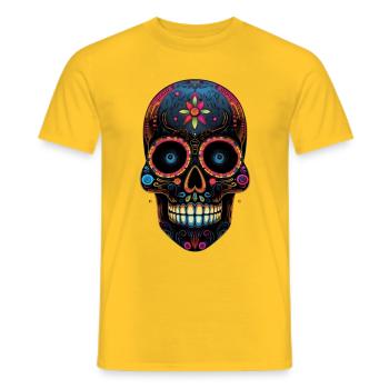 Skull - Männer T-Shirt - Gelb - Vorne - AI Model Male 178 dark (178cm)