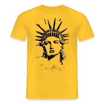 Tee-shirt sweat "Liberty Streak" - T-shirt homme - jaune - Devant - AI Model Male 178 dark (178cm)